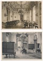 Budapest VIII. Fővárosi Könyvtár, belső. Erdélyi cs. és kir. udv. fényképész felvételei - 10 db régi...