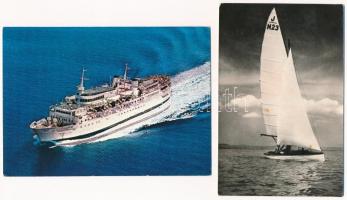 17 db MODERN hajós motívum képeslap / 17 modern ship motive postcards