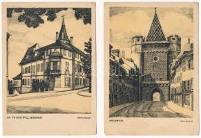Basel, Aus Alt-Basel s: Herm. Boller - 2 pre-1945 postcards
