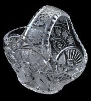 Ólomkristály kosár, hibátlan, m: 15 cm