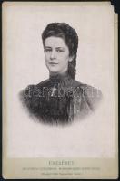 cca 1896 Wittelsbach Erzsébet Sisi (1830-1898) császárné és királyné keményhátú portréfotója, Carl Pietzner bécsi udvari fotós műterméből, kis saroktöréssel 16x11 cm