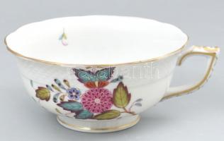 Herendi Apponyi Color mintás teás csésze, alj nélkül, kézzel festett porcelán, jelzett, hibátlan, m: 5 cm, d: 10,5 cm
