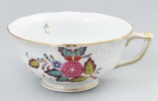 Herendi Apponyi Color mintás teás csésze, alj nélkül, kézzel festett porcelán, jelzett, hibátlan, m: 5 cm, d: 10,5 cm