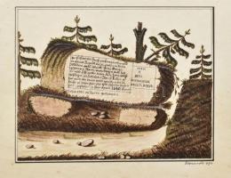 cca 1850 Ferdinand v. Bund: Böhmens Schweiz c. német nyelvű kézirata, a Böhmische Schweizként (České...