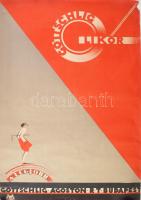 cca 1930 Gottschlig likőr reklám plakát terv, akvarell, papír, 39x26 cm, Galambos Margit (?-?) jelze...