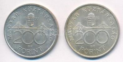 1993. 200Ft Ag "MNB" (2x) T:1-,2 patina
Adamo F13