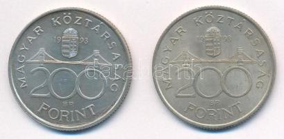 1993. 200Ft Ag "MNB" (2x) T:1-,2 patina
Adamo F13