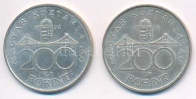 1994. 200Ft Ag "Deák" (2x) T:1-,2 patina
Adamo F13.1