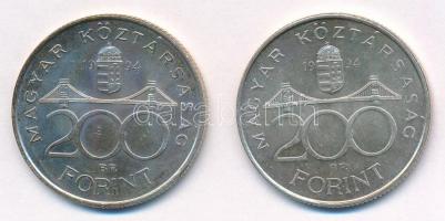 1994. 200Ft Ag "Deák" (2x) T:1-,2 patina
Adamo F13.1