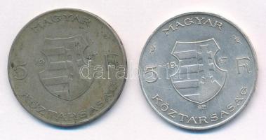 1947. 5Ft Ag "Kossuth" (2x) T:3 patina
Adamo F8.1