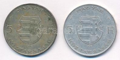 1947. 5Ft Ag "Kossuth" (2x) T:3 patina
Adamo F8.1