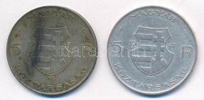 1947. 5Ft Ag "Kossuth" (2x) T:3 patina
Adamo F8.1