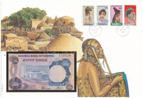 Nigéria 1983. 50K felbélyegzett borítékban, bélyegzéssel T:I Nigeria 1983. 50 Kobo in envelope with stamp and cancellation C:UNC