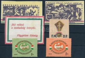 1947-1960 Hazafias népfront 6 db mozgalmi levélzáró és reprint