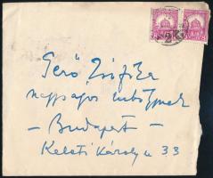 cca 1920-25 Simon János György (1894-1968) festőművész, grafikus kézzel írt levele Gerő Zsófiának (1895-1966), Gerő Ödön (1863-1939) műkritikus, író lányának, autográf aláírásával. Másfél beírt oldal, eredeti sérült borítékban.