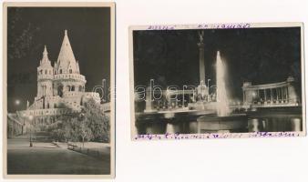 Budapest éjszakai fényekben - 5 db régi képeslap / 5 pre-1945 postcards