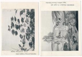 Japán kiállítás a Nemzeti Szalonban - 2 db régi művész képeslap