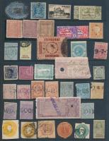 India 1880-1910. 38 db bélyeg, illetékbélyeg, díjjegy kivágások berakólapon, érdekes anyag