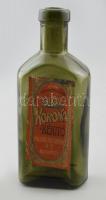 Müller Testvérek Rt. Korona kékítő üveg, dombornyomott, anyagában színezett, kissé sérült címkével, m: 14 cm