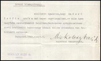 1926 Miskolczy Dezső (1894-1978) orvos, neurológus, a modern ideg- és elmeorvoslás egyik úttörője au...