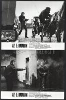 1972 ,,Az 5. hatalom című olasz film jelenetei és szereplői, 11 db vintage produkciós filmfotó, ezüst zselatinos fotópapíron, 18x24 cm