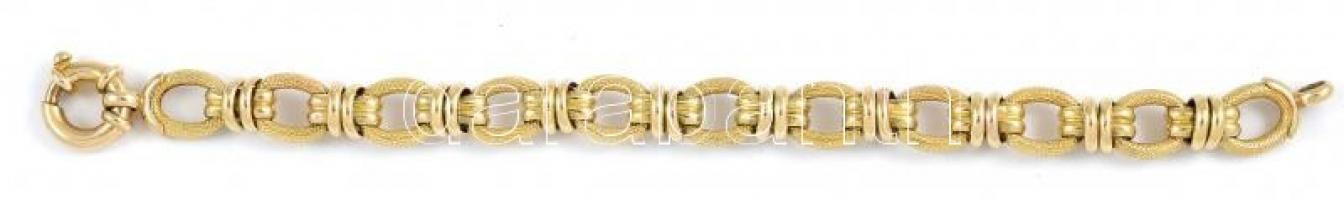 Arany (Au) női karkötő, sárga arany, jelzett, h: 19 cm, nettó: 13,65g