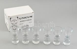 6 db Unicum kehely pohár, eredeti dobozában