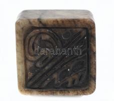 Sárkányt ábrázoló régi, kínai pecsétnyomó. faragott jade kő 4,5x4,5 cm / Chinese jade seal maker