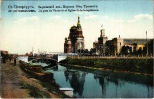 Saint Petersburg, St. Petersbourg, Petrograd; La gare de Varsovie et Eglise de la temperance / Saint Petersburg-Warsaw railway station, church, tram