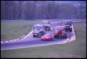 cca 1980-as évek, kamionok versenye, 11 db szabadon felhasználható, vintage DIAPOZITÍV, 24x36 mm