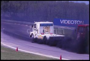 cca 1980-as évek, kamionok versenye, 11 db szabadon felhasználható, vintage DIAPOZITÍV, 24x36 mm