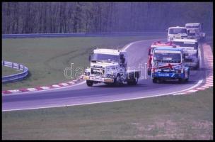 cca 1980-as évek, kamionok versenye, 11 db szabadon felhasználható, vintage DIAPOZITÍV, 24x36 mm