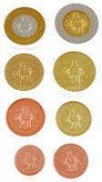 Svájc 2005. 1c-2E (8xklf) próbaveret forgalmi sor karton dísztokban, tanúsítvánnyal T:1  Switzerland 2005. 1 Cent - 2 Euro (8xdiff) trial strike coin set in cardboard case, with certificate C:UNC