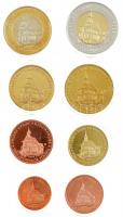 Lengyelország 2003. 1c-2E (8xklf) próbaveret forgalmi sor karton dísztokban, tanúsítvánnyal T:1  Lengyelország 2003. 1 Cent - 2 Euro (8xdiff) trial strike coin set in cardboard case, with certificate C:UNC