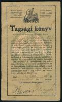 1922 Hangya szövetkezet tagsági könyv