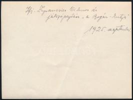 1925 Vilmos kisfiú és játszópajtása, a "Bogár-kutya", hátoldalán feliratozott és datált vi...