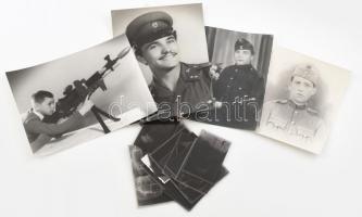 cca az1950-es, 1960-as években készült katonai felvételek Sátoraljaújhelyen, Dzubay fényképész műtermében, 21 db vintage fotó és/vagy NEGATÍV + hozzáadva 1 db vintage fotót, a ,,katonai utánpótlásról, 18x24 cm és 6c9 cm között