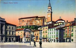 Piran, Pirano; Piazza Tartini e Duomo, Cartoleria / square, cathedral, shops