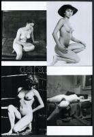 cca 1986 előtt készült, szolidan erotikus felvételek, 4 db mai nagyítás, 14x10 cm és 15x10 cm