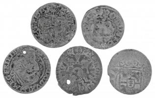 5db-os Ag érmetétel a XVII-XVIII. századból (összsúly 5,62g) T:3,3- 5pcs Ag coin lot from the 17th-18th century (all weight 5,62g) C:F,VG