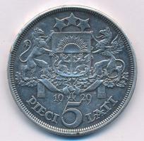 Lettország 1929. 5L Ag T:2,2- ph. 
Latvia 1929. 5 Lati Ag C:XF,VF edge error
Krause KM# 9