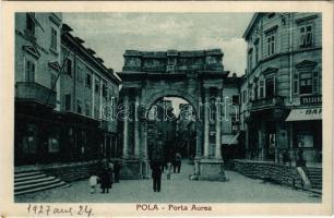 1927 Pola, Pula; Porta Aurea / gate, café and bar