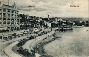 Abbazia, Opatija; Slatinabucht, Palace Hotel Bellevue / hotel, tram, beach
