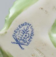 Herendi porcelán virág. Kézzel festett, jelzett, hibátlan. 7,5x8,5 cm