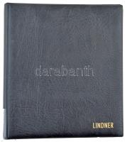 Lindner gyűrűs album, fekete színű, 5db berakólappal. Újszerű állapotban