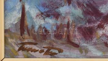 Olvashatatlan jelzéssel: Erdő. Olaj, farost, kopott keretben. 30x97 cm