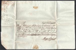 1817 Győr megyei Dőry István bírósági ügyében kelt levél, nyilatkozat melléklettel Moson vármegyének