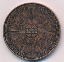 2000. MÉE köszönti az Államalapítás ezredik évfordulóját bronz naptárérem (42,5mm) T:1- Adamo BP50