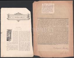 cca 1895-1963 Gerő Ödön (1863-1939) író, műkritikus könyveiről megjelent, részben kivágott újságcikk...