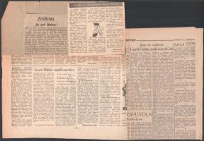cca 1895-1963 Gerő Ödön (1863-1939) író, műkritikus könyveiről megjelent, részben kivágott újságcikk...